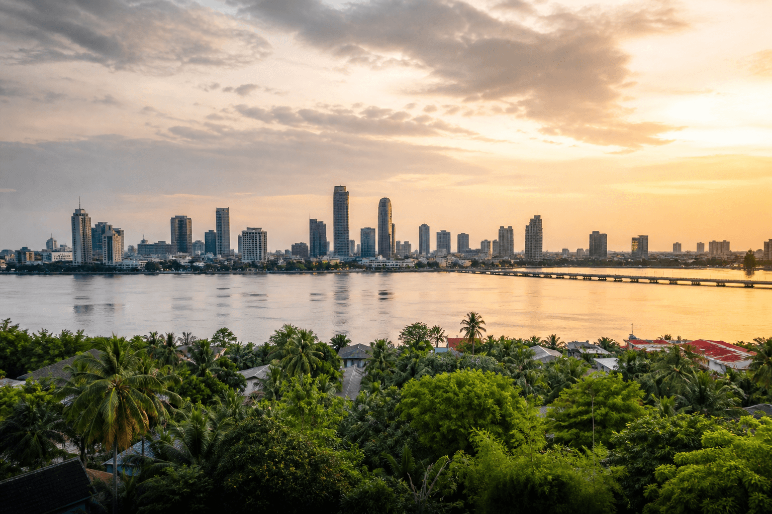 Lagos waterfront and skyline in Nigeria